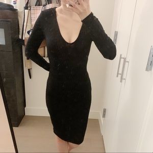 New Forever 21 black hooded midi ribbed skirt